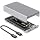 Qwiizlab Fanless 40Gbps USB4 SSD Enclosure with Aluminum Chasiss, Compatible with Thunderbolt 5/4/3. Supports PCIe M.2 NVMe up to 8TB, Silver (SSD Not Included)