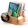 Pezin & Hulin Bamboo Charging Station for Phone, Watch&Earbud with 5 Cables