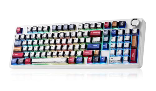 x Aula F99 Pro Mechanical Keyboard, Wireless Gaming Keyboards RGB Backlit Hot Swappable Custom Creamy Bluetooth Computer Keyboard, Tri-Mode BT5.0/2.4GHz/USB-C, Pre-lubed Switches PBT Keycaps - Image 2