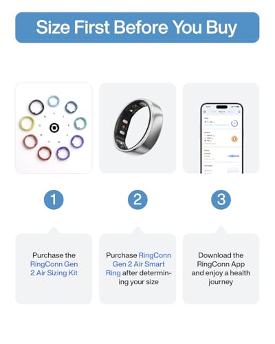 RingConn Gen 2 Air Ultra-Thin Smart Ring(Size 10, Galaxy Sliver)