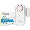 3-in-1 Alarm - Door Left Open Alarm, Chime with Delay, 0/5/10/30/60 Seconds, 2/5 Minutes, Window Ajar Alert, 80 to 120 dB, Close-Doors Reminder for Freezer, Home, Shop. (White)