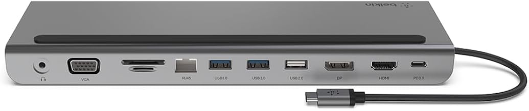 Belkin USB C Hub, 11-in-1 Multi-Port Laptop Dock with 4K HDMI, DP, VGA, USB C Docking Station with 100W Power Delivery, USB A, Gigabit Ethernet, SD, MicroSD, 3.5mm Port For MacBook Pro, Air and More - Image 1