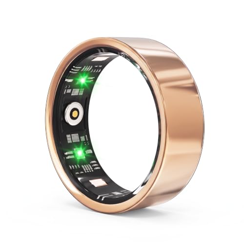 Luxelle Smart Ring Fitness Tracker with Sleep Monitor, Heart Rate, Blood Oxygen, Step Counter, 128 Sports Modes, IP68 Waterproof, Magnetic Charging, Compatible with iOS & Android