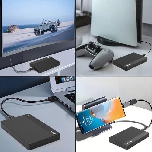 Ultra Slim Portable External Hard Drive 250GB USB3.0 HDD Storage for Xbox One X/S, Xbox 360, PS4, PC, Desktop, Laptop, MacBook, Chromebook
