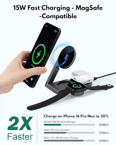 𝟐𝟎𝟐𝟔 3 in 1 Wireless Charging Station Mag-Safe F | Wireless Charge - Image 3
