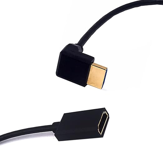 MysRuida 1ft HDMI 2.1 Extension Cable, 8K@60Hz 4K@120Hz, 48Gbps Bandwidth, 3D Vision, Supports HDR10 4:4:4, HDCP 2.2/2.3, Dolby and Dynamic HDR, Up Angle Extender Cord for PS5/PS4 Xbox HDTV Switch