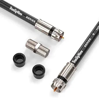 TranSigWave 50FT RG6 Coaxial Cable Extender - Black Coax Cable Cord