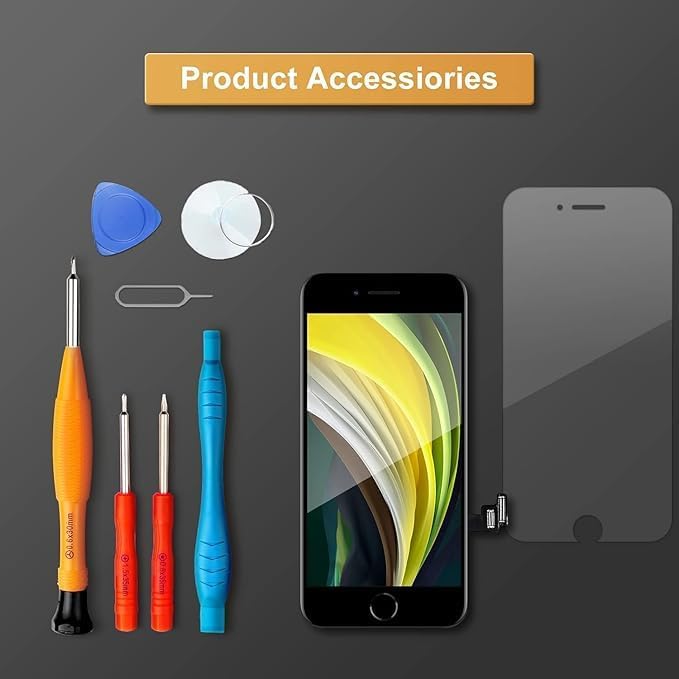 LL TRADER Screen Replacement for iPhone SE 2022 (SE3) 4.7" LCD Retina FHD Display COF Touch Screen Digitizer with Repair Tool Kits, Waterproof Tape, Screen Protector