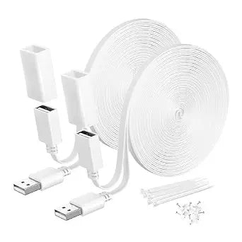 Itramax Flat USB A Male to Female Power Extension Cable 20FT/6M 2Pack,White