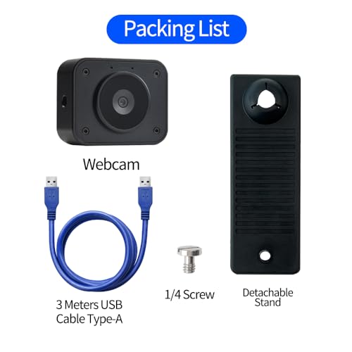 MOKOSE 4K Webcam for PC, Computer Camera with Microphone & Detachable Stand, 1/2.3" Sensor, Autofocus, Plug&Play, USB Streaming Camera for Gaming, Video Calling