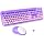 FD Wireless Keyboard and Mouse Combo - 2.4G Full-Sized Cute Colorful Mouse and Keyboard with 104 Round Keys Retro Typewriter Keyboards for Laptop/Windows/PC - Purple Gradient