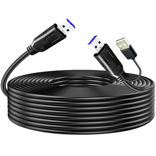 YOTETION USB 3.0 30FT A to USB A Male Cable, USB Cord Compatible with Hard Drive Enclosures, DVD Player, Hard Drive Enclosures, DVD Player, TV, Flash Drive, Hub, Monitor, Speaker and More