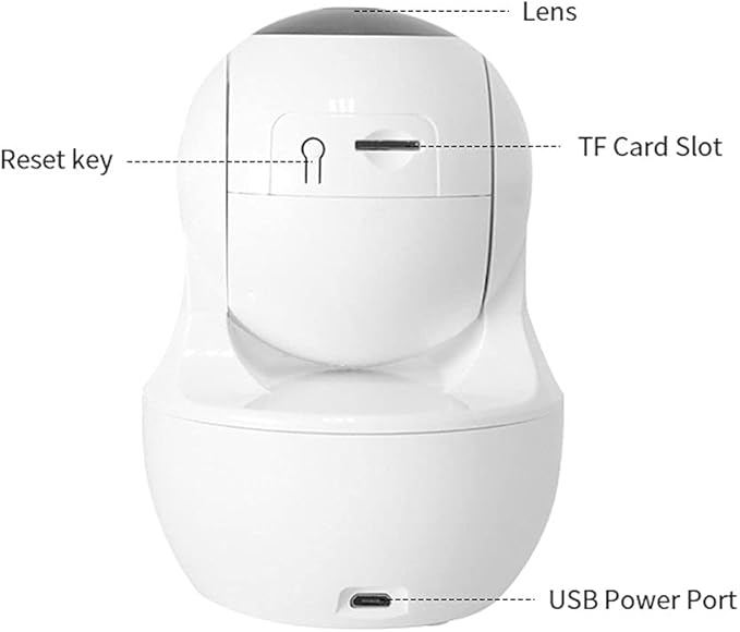 N_EYE WiFi Security Home Camera，Baby Monitor Wireless IP Camera with Night Vision Two Way Audio Cloud Storage， Supports 5G WiFi，up to 128GB（White） Indoor Camera