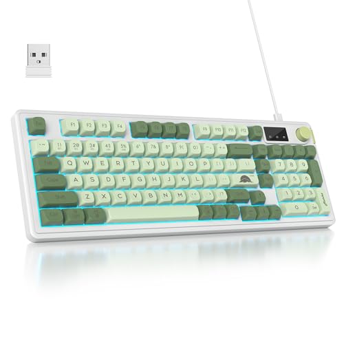 Owpkeenthy 96% Wireless Matcha Green Keyboard with Number Pad Knob - Image 2