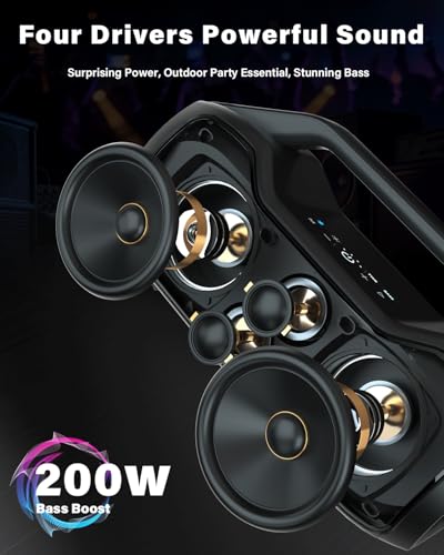 Portable Bluetooth Speaker Wireless 200W Peak Loud S - Image 3