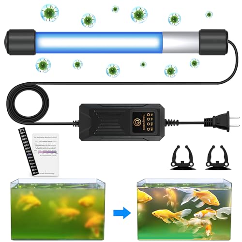Aquarium Clean Light，11W Submersible Light with Test Card,Aquarium Water Clean Green Clear Waterproof Clean Lamp for for Sump Pond Filter Tank (11W)