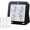 OBET Weather Station Wireless Indoor Outdoor Thermometer Wireless, Digital Temperature and Humidity Monitor with 3 Sensors, Adjustable Backlight, USB Port (500 Feet)