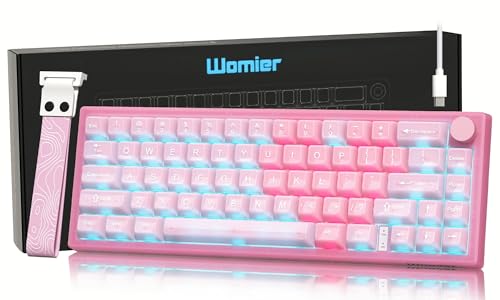 Womier 60% Keyboard QMK/VIA, Pink Gaming Mechanical Keyboard Creamy - Image 2