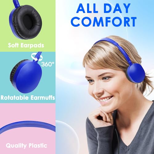 30 Pack Kids Headphones Bulk for School Classroom Students Teens Toddler, Wired Adjustable Headsets for Libraries Families Childern and Adults (PU102,30 Mixed)