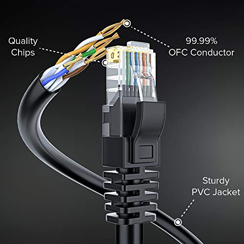 Maximm Cat6 Ethernet Cable 100 Ft, 10 Gbps 550 MHz, Snagless RJ45, Black