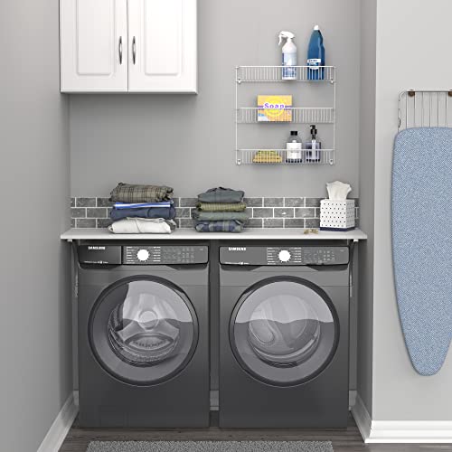 ClosetMaid 3-Tier Hanging Wall Mounted Metal Rack for Spices, Shelf Storage, Pantry Organization, Laundry, Kitchen, Bathroom, White, 8022