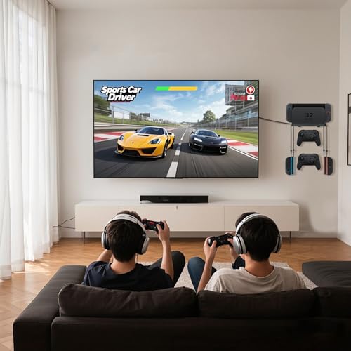 LEPEYMDA Wall Mount for Switch 2/1/OLED, Accessory Storage Organizer Shelf
