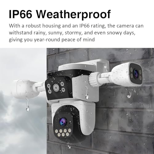 EVERSECU Triple Lens WiFi PTZ Security Camera, Three | Home Security C - Image 4