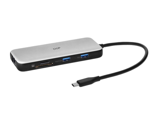 Monoprice 8-in-1 Dual-HDMI Dock with 10Gbps USB Ports, 10 Gbps USB Ports, 100W Passthrough Charging, Ethernet, SD/MicroSD Readers, Plug‑and‑Play, Works with Windows, MacOS, and Thunderbolt Systems