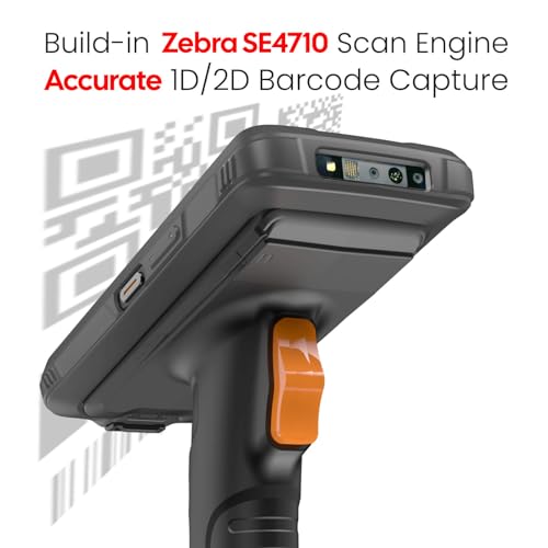 RAYOUNGTEK Rugged Android Barcode Scanner Handheld PDA Mobile Computer with Pistol Grip, 6.0" Display Octa-Core 2.0GHz 4GB+64GB Build-in Zebra SE4710 Engine, 4G LTE/WiFi Warehouse Inventory Scanner