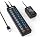 Powered USB Hub, 11-Port USB 3.0 Hub Splitter - 10 USB 3.0 Data Transfer Ports + 1 Smart Charging Port, USB Hub 3.0 Powered with Individual LED On/Off Switches and 5V/4A Power Adapter