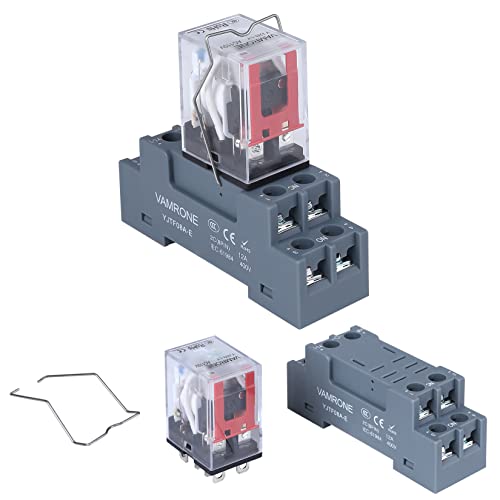 Electromagnetic Power Relay, 8-Pin 10A 110/120 AC Relay Coil with Socket Base, LED Indicator, DPDT 2NO 2NC - MY2NJ [Applicable for DIN Rail System]