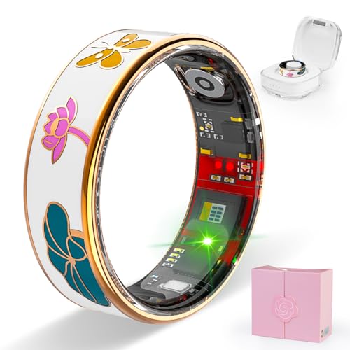 Smart Ring Health Tracker, Men & Women, Featuring a Heart Rate Monitor, Sleep Tracker, 8 Exercise Modes, Step Counter, IP68 Waterproof(White, 10)