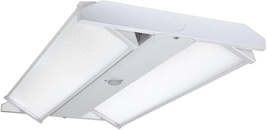 Metalux HBLAO 2 ft High Bay LED Shop Light, 400W Equivalent, 24,000 Lumens, Adjustable Optics, Selectable CCT 3500K/4000K/5000K, Garage, Workshop, Warehouse Lighting - HBLAOS-1824C3R
