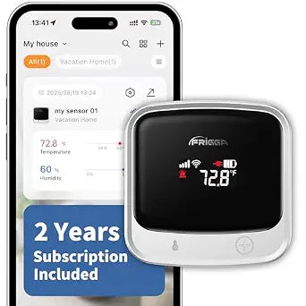 Frigga 4G Cellular Temperature & Humidity Monitor with Email App Alerts