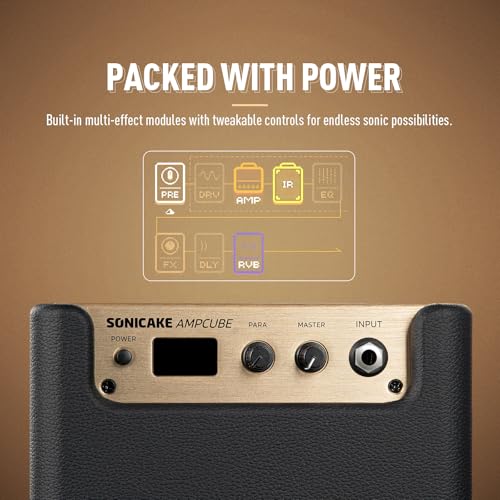 SONICAKE 10W BT Portable Guitar Amplifier with 8 Effect Modules, AMPCUBE