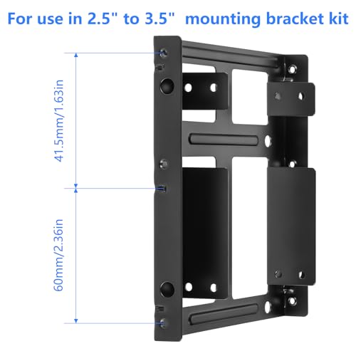 2 Pack SSD/HDD Metal Mounting Bracket kit 2.5 to 3.5, Convert Any 2.5 inch Solid State Drive/HDD Into One 3.5 inch Drive Bay
