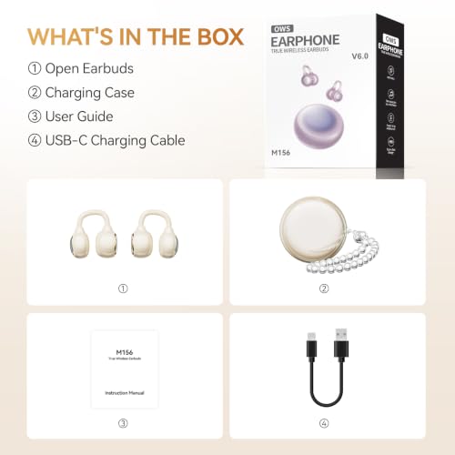 Open Ear Clip On Earbuds Wireless Headphones with Mirror(Skin)