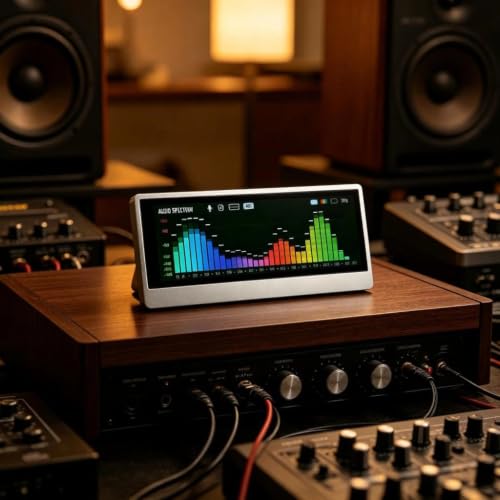 4.6 Inch Touch Panel Screen Sound Spectrum Display with VU Meter and Clock Mode for Home Theaters Systems Vehicle Sound Systems Touch Panel Screen Spectrum Display