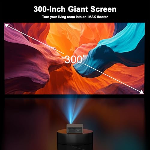 HAPPRUN 3000 ANSI Lumens Outdoor Projector with Built-in Apps, Smart OS