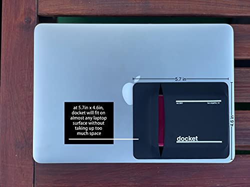 External Hard Drive Holder for Laptop - Closed Pocket Design with Cable Hole for Safe Storage - Expand Storage While Eliminating Boundaries, Black