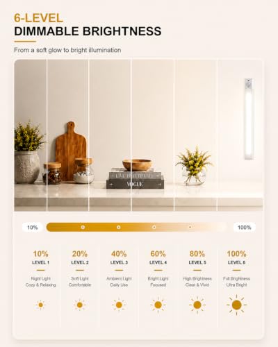 4-Pack 10 Inch Wireless Under Cabinet Lighting, 6500 | Ambient Smart L - Image 5