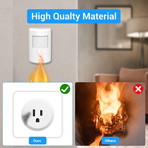 SEHOMY 2 Pack Outlet with Motion Sensor for Bathroom no Wire, Control Light