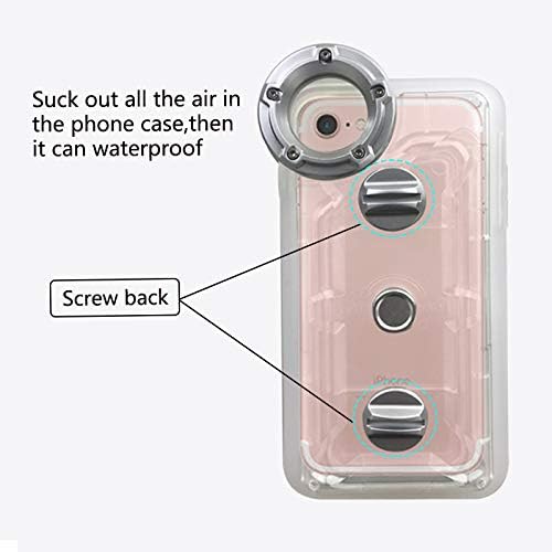 Underwater Photography Waterproof Phone Case Pouch for iPhone 6/7/8 Enhanced Underwater Cell Phone Dry Bag with Armband O Lens Ring Full Sealed Waterproof Case IPX8 Certified