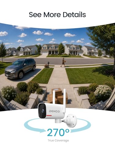 DEKCO 2K Outdoor Security Cameras, Wired WiFi, 2 Pack - Image 3