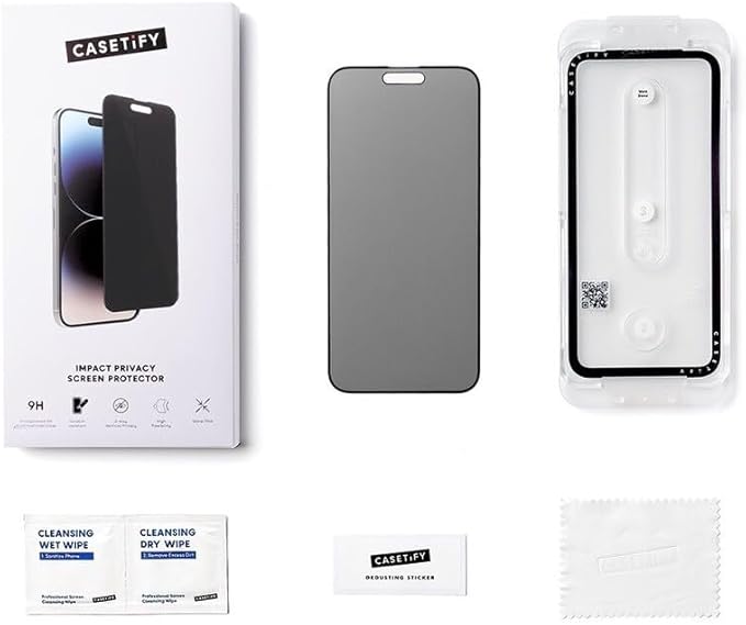 CASETiFY Impact Privacy Screen Protector [Strengthened 9H aluminosilicate glass, applicator included] for iPhone 16 Plus