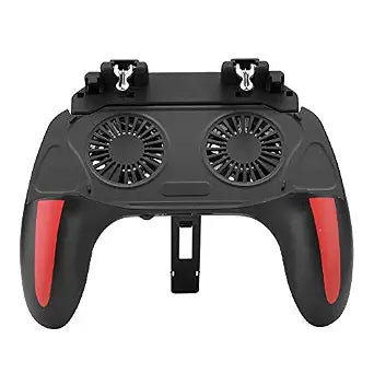 Mobile Game Controller Ergonomic Handle Dual Cooling Fans Mobile Phone Game Controller Gamepad Fast Heat Dissipation No Noise Suitable for 4.7-6.5inch phones(5000mah)