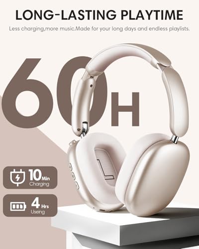 Wentronic Y02 Active Noise Cancelling Wireless Headphones, Starlight