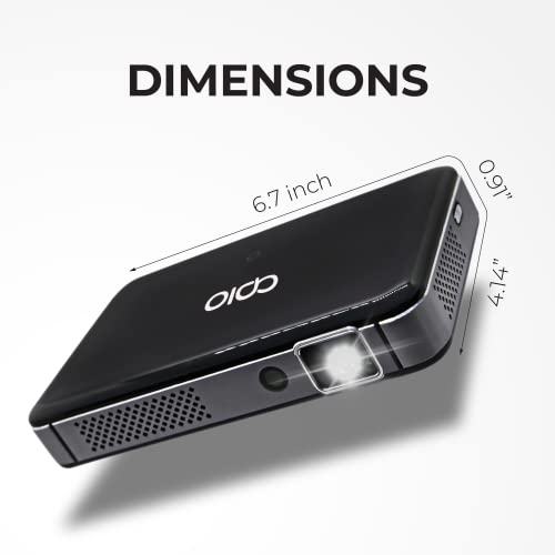 APIO Resolution 1080p Auto Focus, 400 ANSI Lumen DLP Pro Pocket Projector with HDMI/Type C Supports, Built-in Rechargeable Battery and Speakers for Streaming Movies, Laptops, Phones, Home & Outdoor