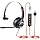 JIAMQISHI Single‑Ear USB Headset with Mic for PC,On-Ear Computer Laptop Headphones with Noise Cancelling Microphone in-line Control for Home Office Online Class (USB+3.5mm Single Ear Headset, Black)