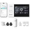 WiFi Wireless Alarm System for Home Security - 24/7 Protection Smart Home Devices 4.3" Touch Screen, GSM/4G+WiFi, App Instant Alerts, No Monthly Fee, Alexa Compatible for Villa, Kids Safety (8pcs)